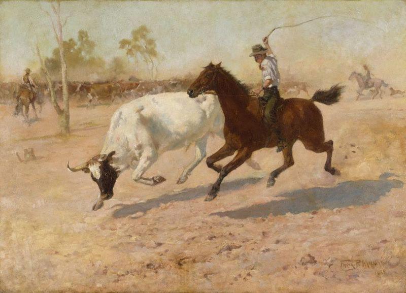 Frank Mahony Rounding up a Straggler Spain oil painting art